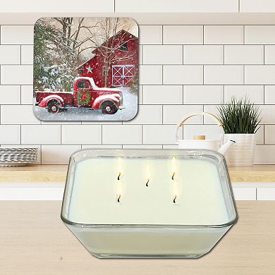 COURTSIDE MARKET Barn with Truck Brown Sugar Vanilla Artboard Lid Candle