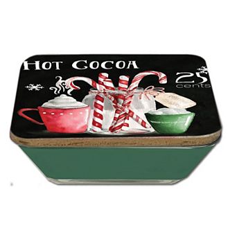 COURTSIDE MARKET Cocoa Chalk Candy Cane Artboard Lid & Candle