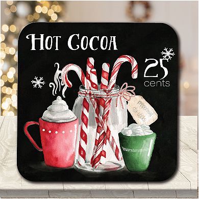 COURTSIDE MARKET Cocoa Chalk Candy Cane Artboard Lid & Candle