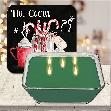 COURTSIDE MARKET Cocoa Chalk Candy Cane Artboard Lid & Candle