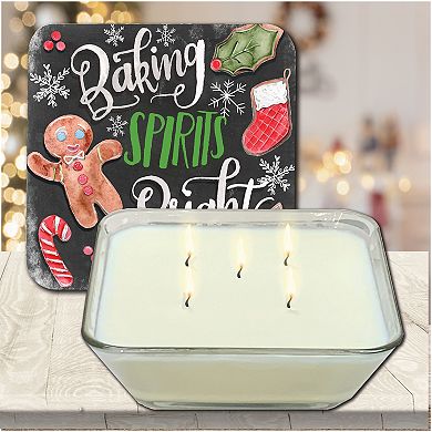 COURTSIDE MARKET Baking Spirits Bright Snickerdoodle Artboard Lid Candle