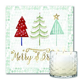 COURTSIDE MARKET Christmas Tree Candy Cane Artboard & Three-Wick Candle