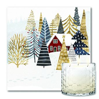 COURTSIDE MARKET Christmas Chalet Hot Cocoa Artboard & Candle Set of 3 Candle