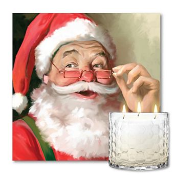 COURTSIDE MARKET Santa Sugar Cookie Artboard & Candle Set of 2