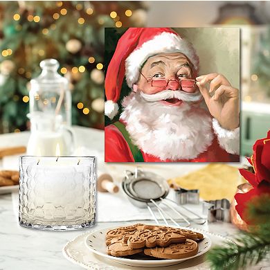 COURTSIDE MARKET Santa Sugar Cookie Artboard & Candle Set of 2