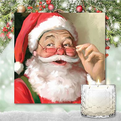 COURTSIDE MARKET Santa Sugar Cookie Artboard & Candle Set of 2