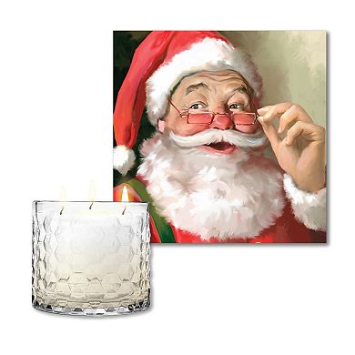 COURTSIDE MARKET Santa Sugar Cookie Artboard & Candle Set of 2
