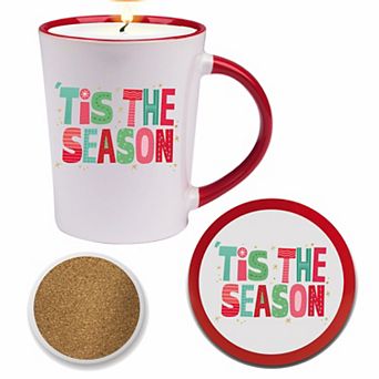 COURTSIDE MARKET 'Tis The Season Hot Cocoa 12-oz. Scented Candle Mug & Coaster Set