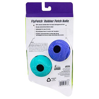 Outward Hound Fly Fetch Rubber Fetch Ball 2-Pack Dog Toy