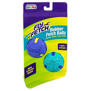 Outward Hound Fly Fetch Rubber Fetch Ball 2-Pack Dog Toy
