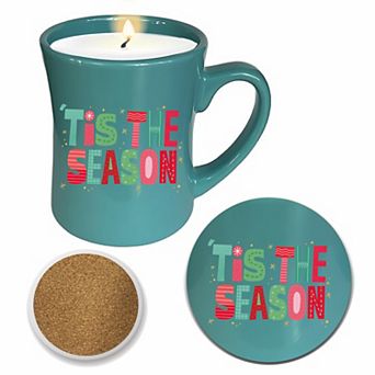 COURTSIDE MARKET 'Tis The Season Snickerdoodle 19-oz. Scented Candle Mug & Coaster Set