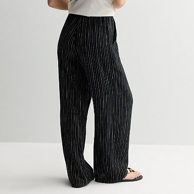 Juniors' Pink Republic Wide Leg Linen Blend Pants