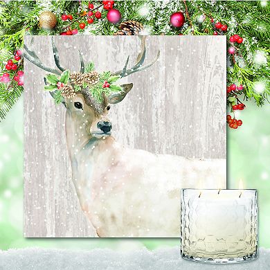 COURTSIDE MARKET Winter Buck Wall Art & Snickerdoodle 13.5-oz. Scented Candle Jar Set