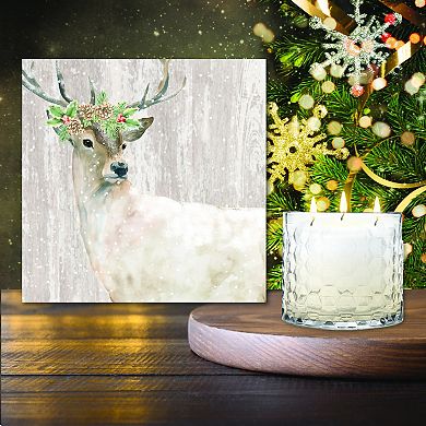 COURTSIDE MARKET Winter Buck Wall Art & Snickerdoodle 13.5-oz. Scented Candle Jar Set