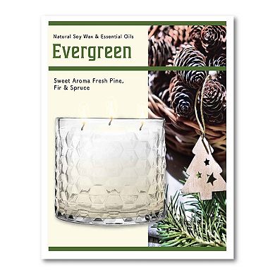 COURTSIDE MARKET Christmas Wreath Artboard & Evergreen 13.5-oz. Scented Candle Jar Set