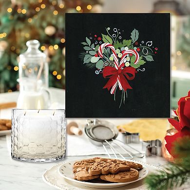 COURTSIDE MARKET Candy Cane Sprig Wall Art & Candy Cane 13.5-oz. Scented Candle Jar Set