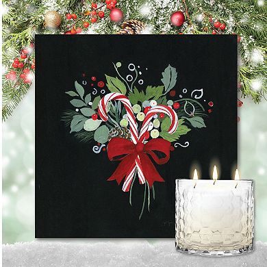 COURTSIDE MARKET Candy Cane Sprig Wall Art & Candy Cane 13.5-oz. Scented Candle Jar Set
