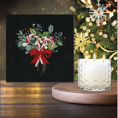 COURTSIDE MARKET Candy Cane Sprig Wall Art & Candy Cane 13.5-oz. Scented Candle Jar Set