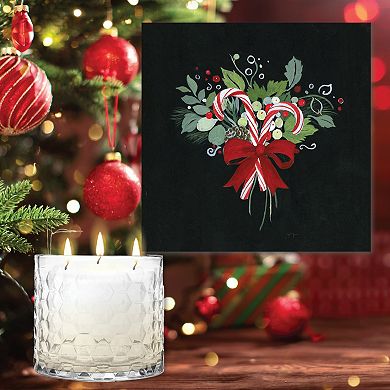 COURTSIDE MARKET Candy Cane Sprig Wall Art & Candy Cane 13.5-oz. Scented Candle Jar Set