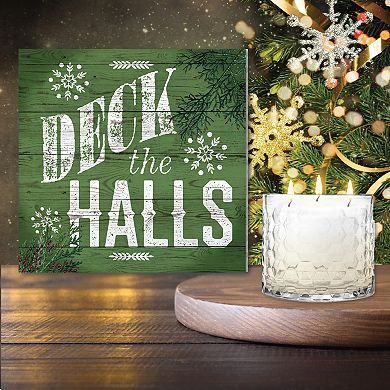 COURTSIDE MARKET Deck The Halls Wall Art & Evergreen 13.5-oz. Scented Candle Jar Set
