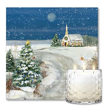 COURTSIDE MARKET Winter Spirit Wall Art & Snickerdoodle 13.5-oz. Scented Candle Jar Set