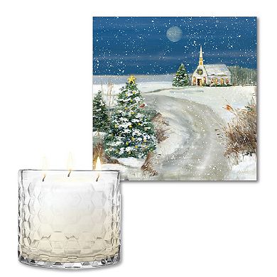 COURTSIDE MARKET Winter Spirit Wall Art & Snickerdoodle 13.5-oz. Scented Candle Jar Set