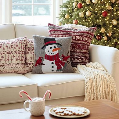 C&F Home Snowman & Cardinals Decorative Throw Pillow