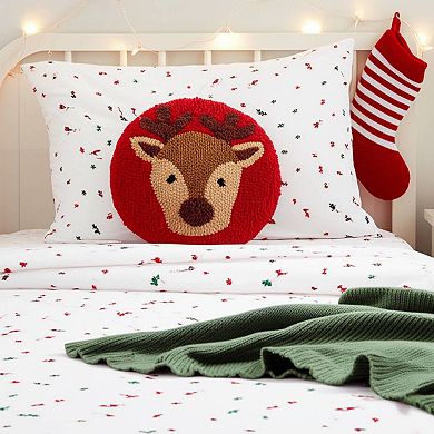 C&F Home Reindeer Round Christmas Throw Pillow