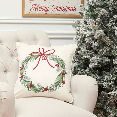 C&F Home Christmas Wreath Decorative Throw Pillow