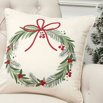 C&F Home Christmas Wreath Decorative Throw Pillow