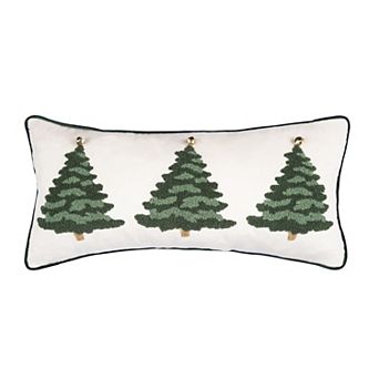 C&F Home Flocked Christmas Trees Decorative Throw Pillow