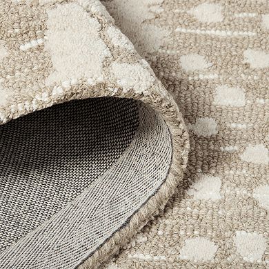 Nicole Miller New York Mod Weave Abstract Knotted Texture Wool Rug