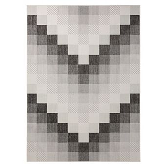 Nicole Miller New York Patio Country Ombre Chevron Indoor / Outdoor Area Rug