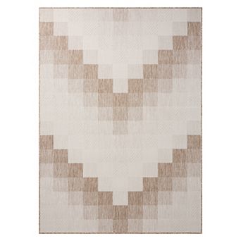 Nicole Miller New York Patio Country Ombre Chevron Indoor / Outdoor Area Rug