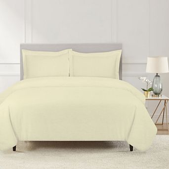 Pointehaven Brushed Soft Cotton Flannel Oversized Duvet Cover Set With Shams