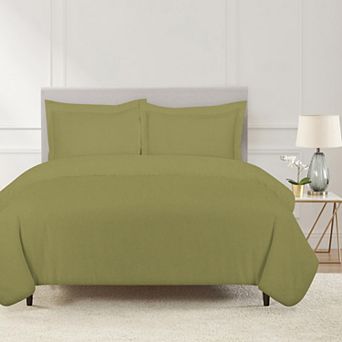 Pointehaven Brushed Soft Cotton Flannel Oversized Duvet Cover Set With Shams