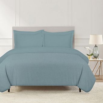 Pointehaven Brushed Soft Cotton Flannel Oversized Duvet Cover Set With Shams