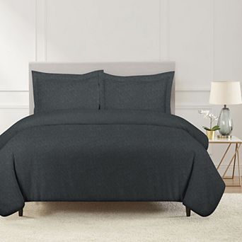 Pointehaven Brushed Soft Cotton Flannel Oversized Duvet Cover Set With Shams