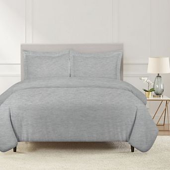 Pointehaven Brushed Soft Cotton Flannel Oversized Duvet Cover Set With Shams