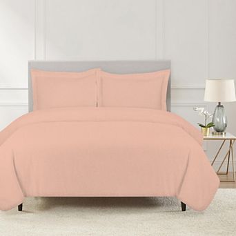 Pointehaven Brushed Soft Cotton Flannel Oversized Duvet Cover Set With Shams