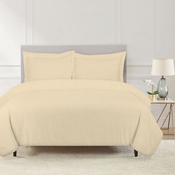 Pointehaven Brushed Soft Cotton Flannel Oversized Duvet Cover Set With Shams