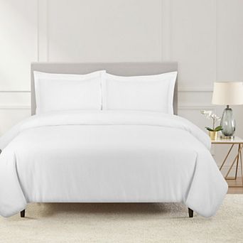 Pointehaven Brushed Soft Cotton Flannel Oversized Duvet Cover Set With Shams