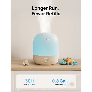 DREO 3L Ultrasonic Cool Mist Humidifier for Baby Care