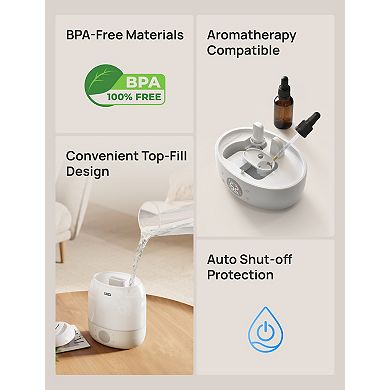 DREO 3L Ultrasonic Cool Mist Humidifier for Baby Care