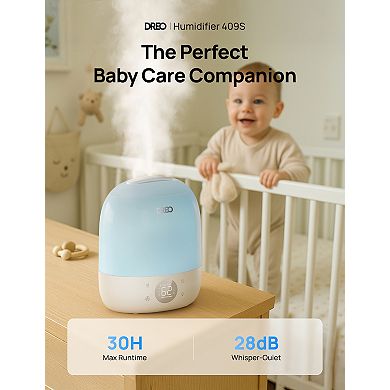 DREO 3L Ultrasonic Cool Mist Humidifier for Baby Care