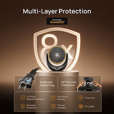 DREO 13-inch Portable 3D Oscillating Table Heater