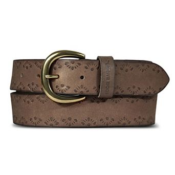 Women's Eddie Bauer Tooled Geo Pattern Leather Belt