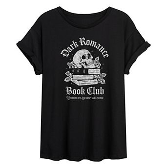 Juniors' Dark Romance Book Club Distressed Oversized Tee