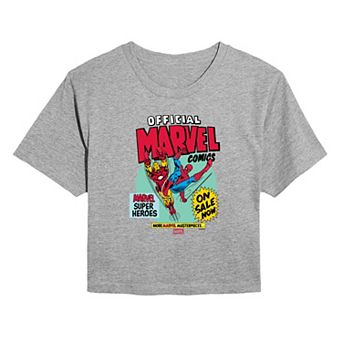 Juniors' Marvel Comics Super Heroes Cropped Tee