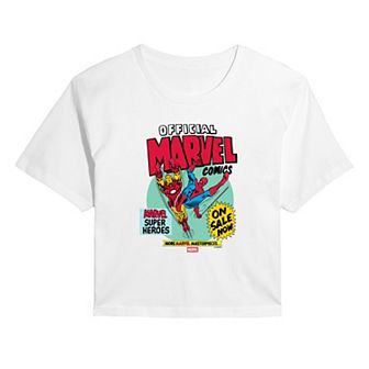 Juniors' Marvel Comics Super Heroes Cropped Tee